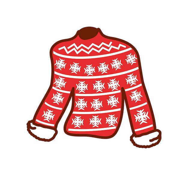 la ilustración del suéter feo de navidad aislada