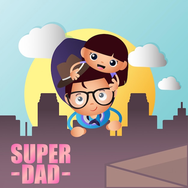 Ilustración de super papá