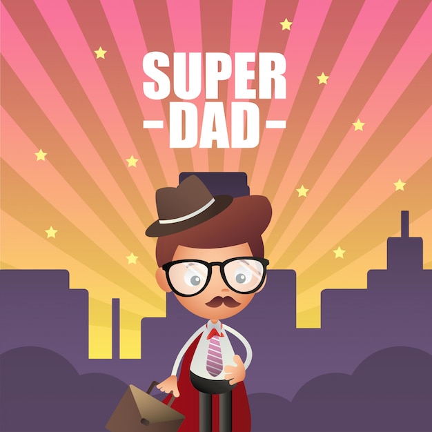 Ilustración de super papá