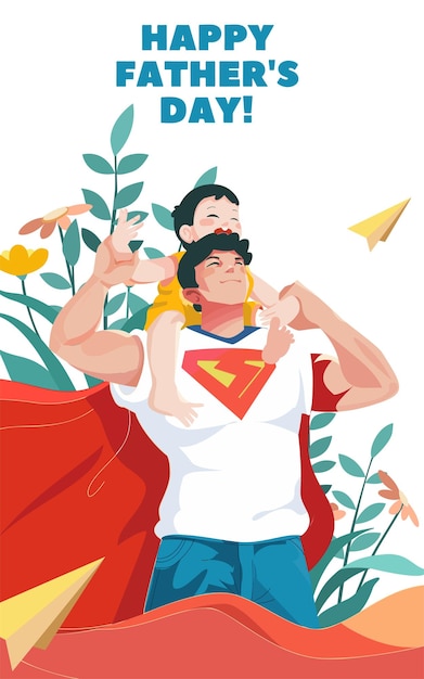 Ilustración de superhéroe del día del padre