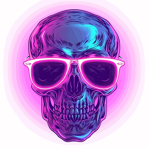 Vector ilustración de surf de calavera