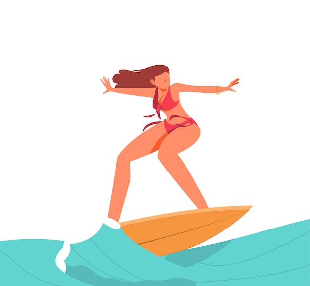 Ilustración de surf de mujer