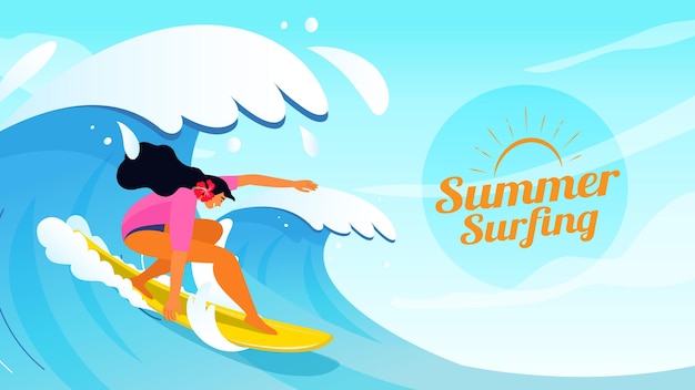 Ilustración de surf de verano