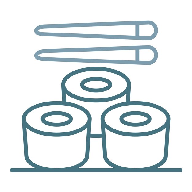 Ilustración de sushi aplanado