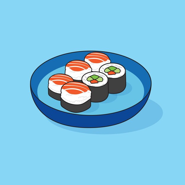 Ilustración de sushi japonés 1
