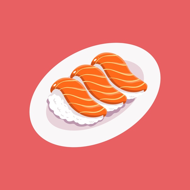 Vector ilustración de sushi plano minimalista