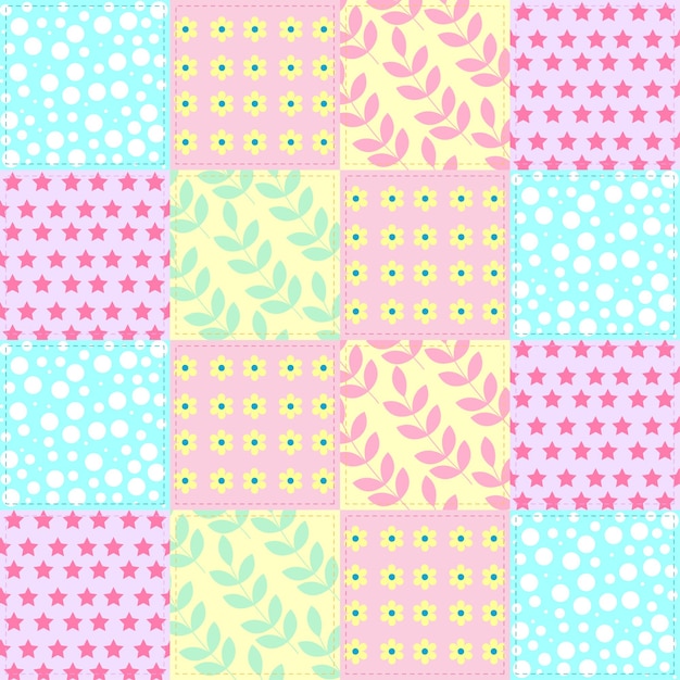 Ilustración de tablero de ajedrez o patrón de textura y flores multicolores