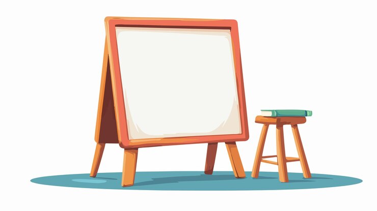 Vector ilustración de tablero blanco de dibujos animados de estilo vintage para proyectos creativos