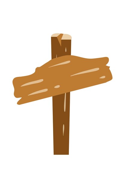 Ilustración de tablero de letrero de madera Punteros de madera de dibujos animados Signo de flechas de palo de puntero de madera