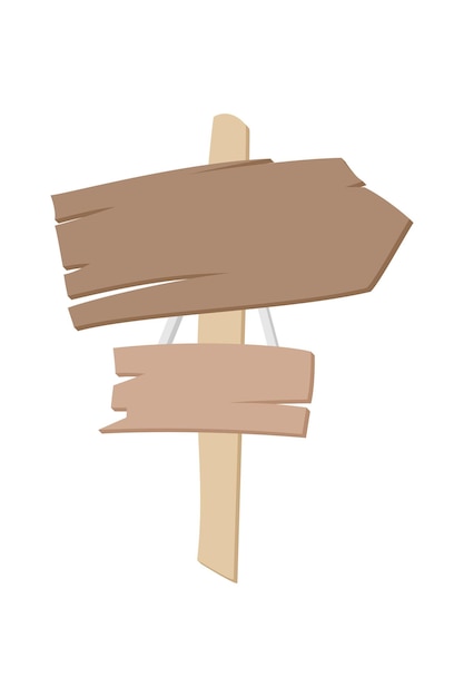 Ilustración de tablero de letrero de madera Punteros de madera de dibujos animados Signo de flechas de palo de puntero de madera