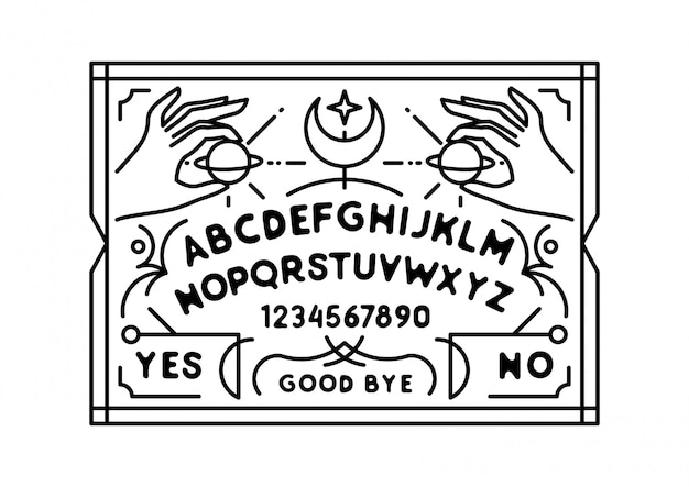 Ilustración de tablero de ouija