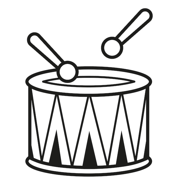 Ilustración tambor blanco y negro