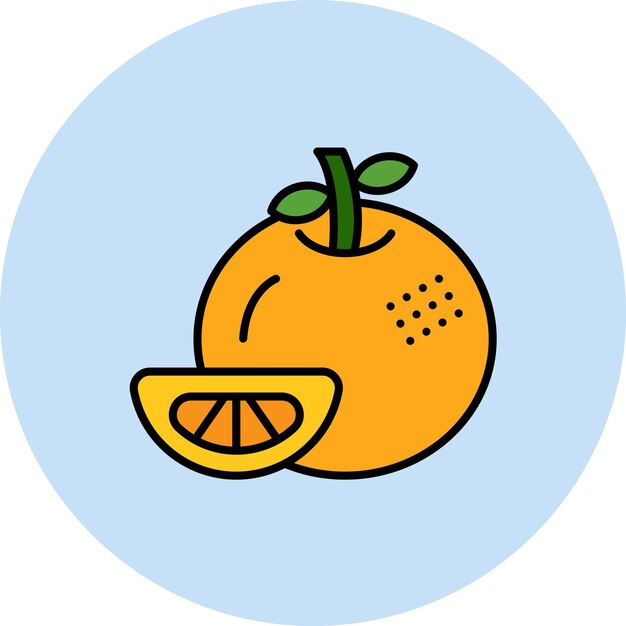 Ilustración de la tangerina plana