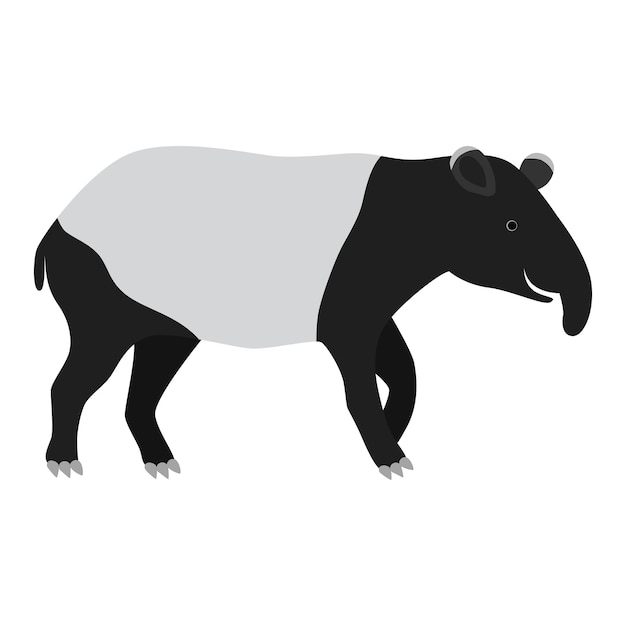 Vector ilustración de tapir feliz