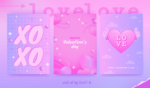 Ilustración de la tarjeta del día de San Valentín en gradiente