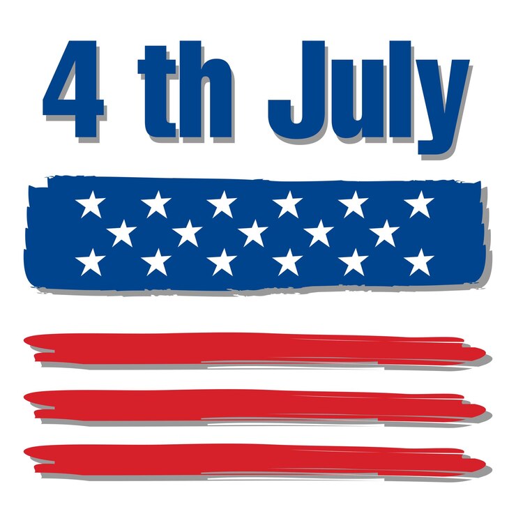 Vector ilustración de tarjeta de felicitación del día de la independencia del 4 de julio día de la independencia americana