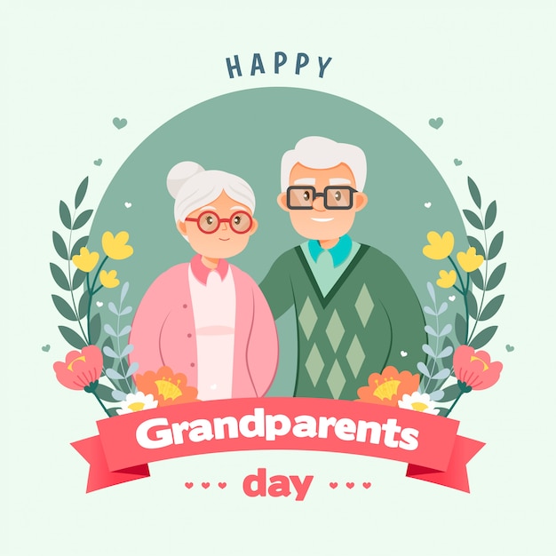 Ilustración de tarjeta de felicitación feliz día de los abuelos