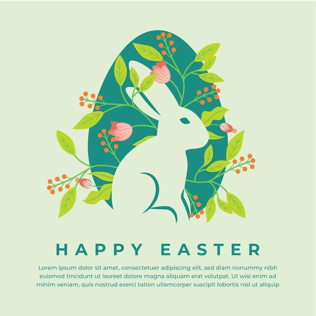 Ilustración de tarjeta de felicitación de Pascua feliz