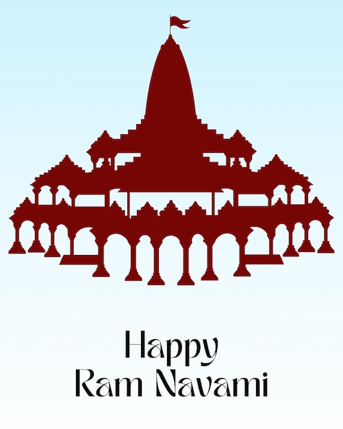 Ilustración de tarjeta de felicitación para Ram Navami, un festival hindú celebrado por el Señor Ram