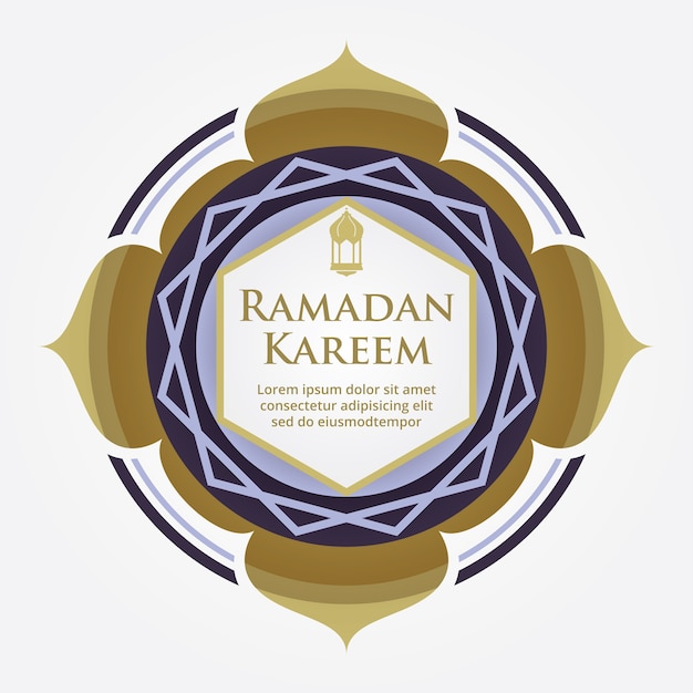 Ilustración de la tarjeta de felicitación del vector de ramadan kareem