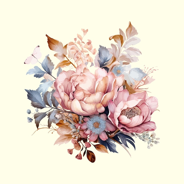 Vector ilustración de una tarjeta floral