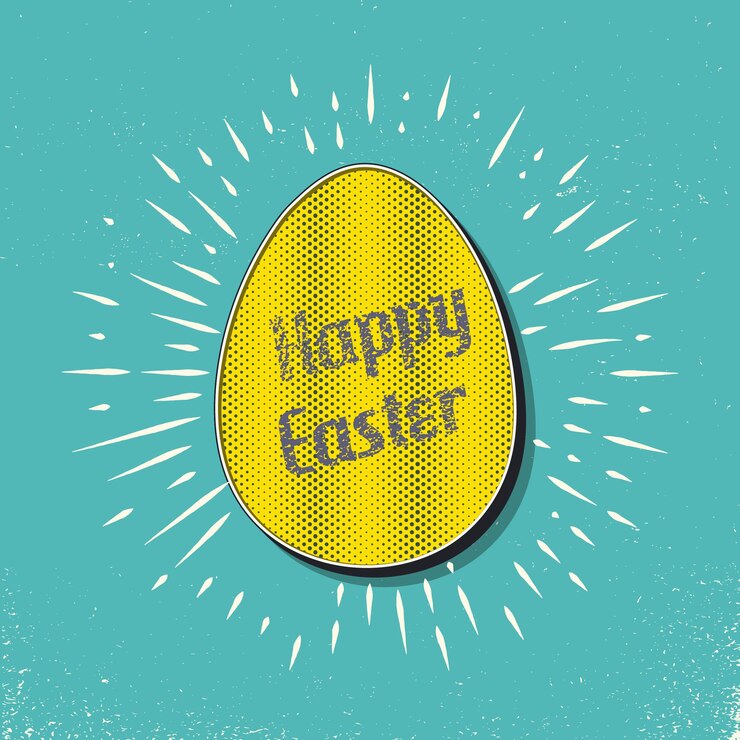 Vector ilustración de tarjeta de huevo de pascua retro para fondo de vacaciones. imagen de estilo creativo y vintage.