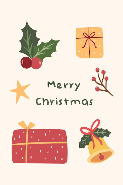 Ilustración de tarjetas de felicitación de Feliz Navidad