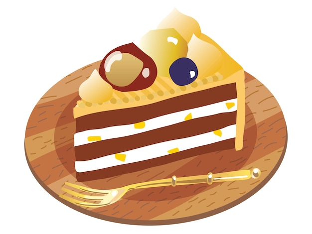 Vector ilustración de la tarta de marron