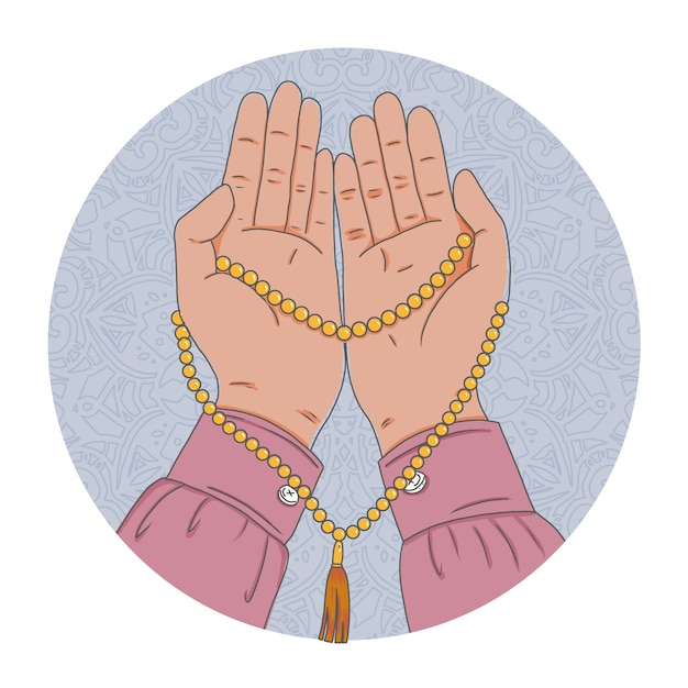 Vector ilustración de tasbih dibujado a mano