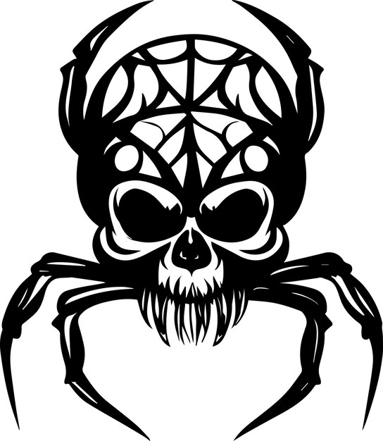 Ilustración de tatuaje de calavera de araña