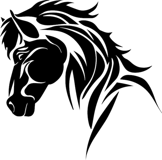 Ilustración de tatuaje de cara de caballo 2