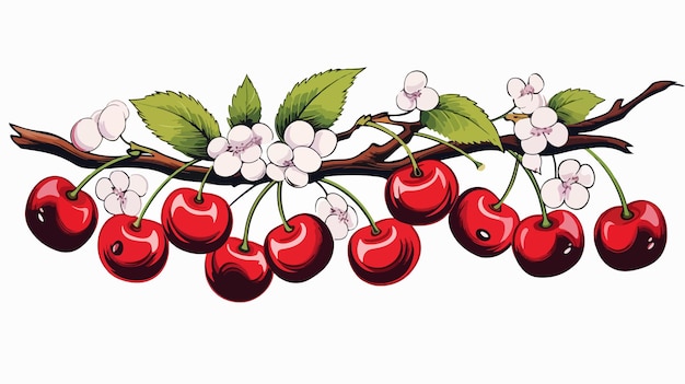 Ilustración de tatuaje de cerezas de estilo tradicional