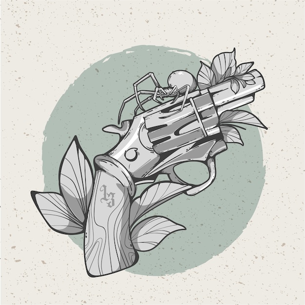 Ilustración de tatuaje chicano dibujado a mano