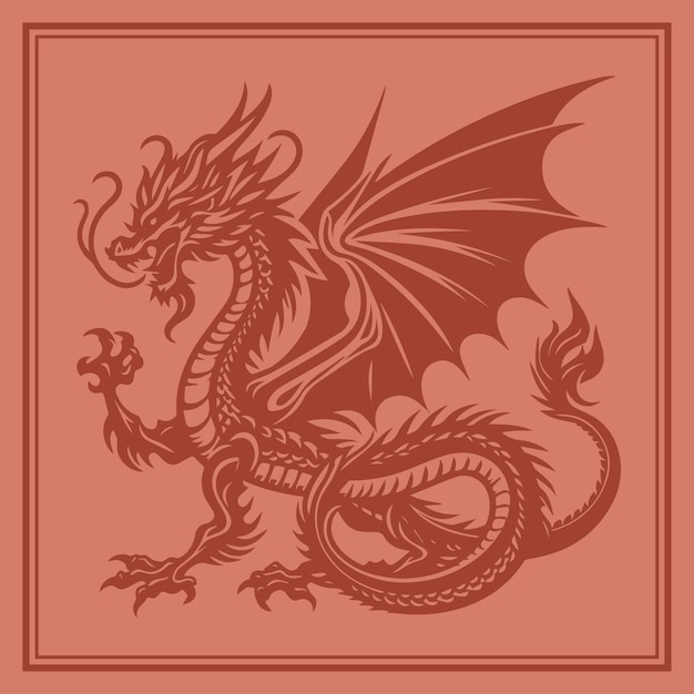 Ilustración del tatuaje del dragón de la majestad feroz