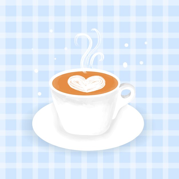 Vector ilustración de una taza de café caliente