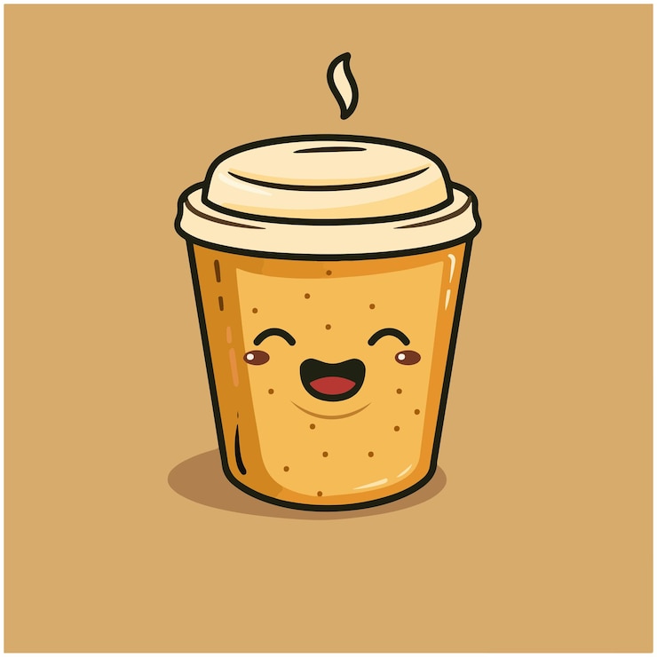 Ilustración de una taza de café linda