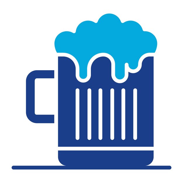 Ilustración de la taza de cerveza aplanada