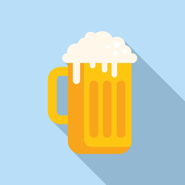 Ilustración de una taza de cerveza espumosa sobre un fondo azul