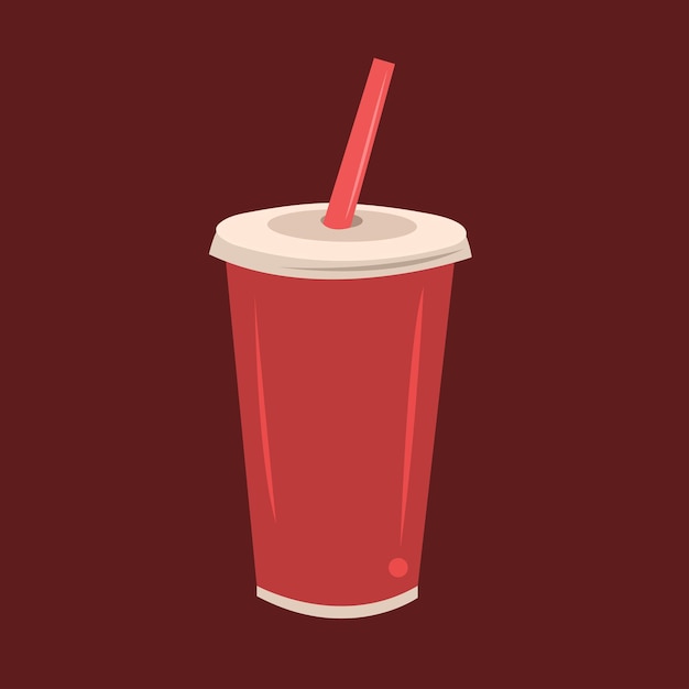 Vector ilustración de taza de refresco de comida rápida
