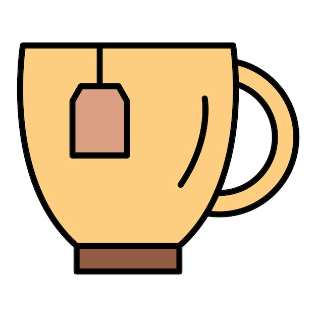 Ilustración de la taza de té plana