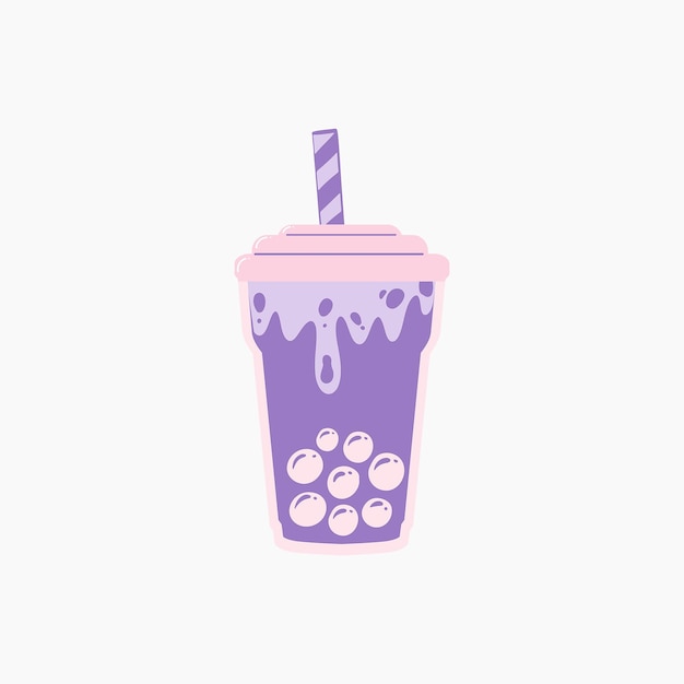 Ilustración de té de burbujas de uva