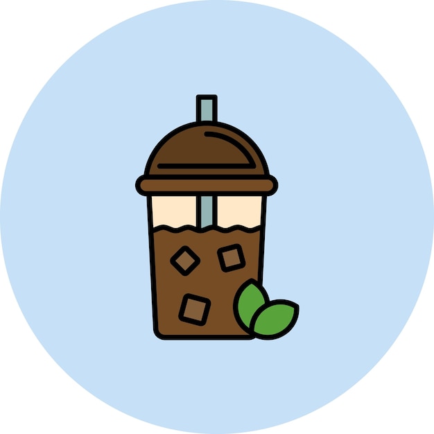 Ilustración del té de hielo plano