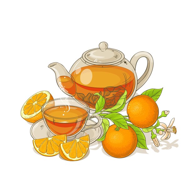 Ilustración del té de naranja