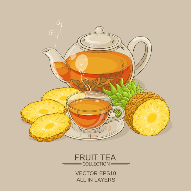 Ilustración de té de piña