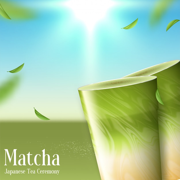 Ilustración de té verde matcha