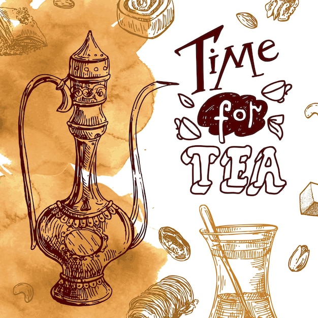 Vector ilustración de té del este