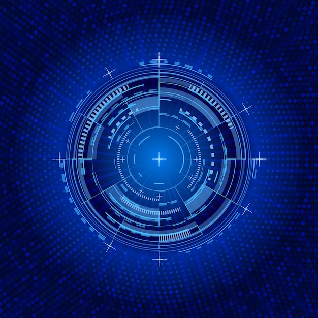 Ilustración de Techno de círculo de interfaz futurista