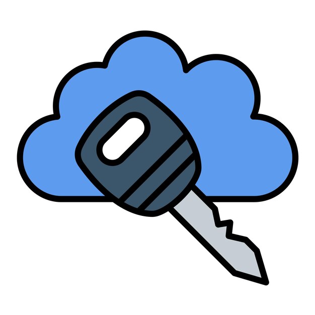Ilustración de la tecla de nube plana