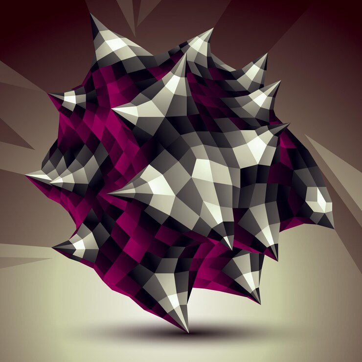Vector ilustración de tecnología abstracta vectorial 3d, objeto inusual geométrico en perspectiva. forma de origami.