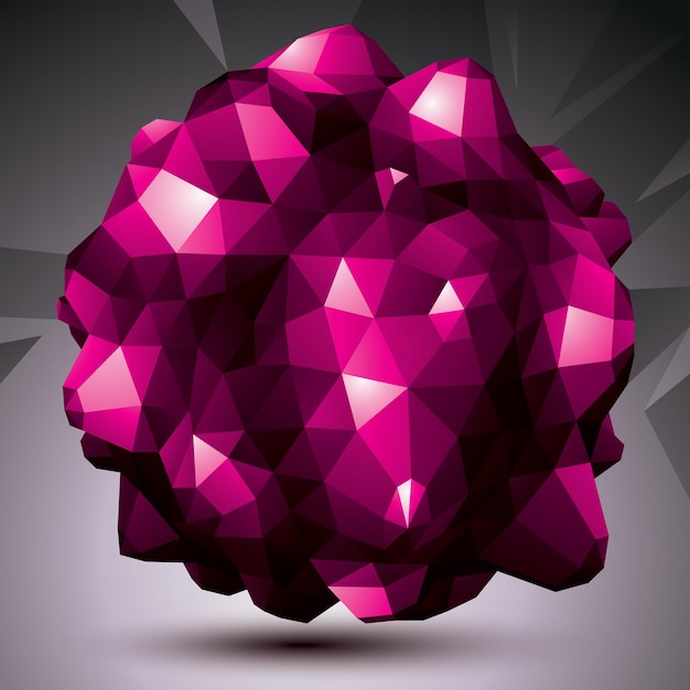 Ilustración de tecnología abstracta vectorial 3D, objeto inusual geométrico en perspectiva. forma de origami.